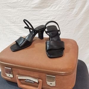 90s black strappy sandals